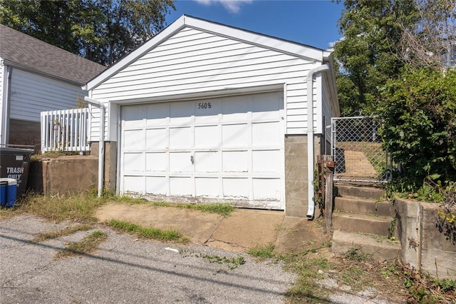 view of garage