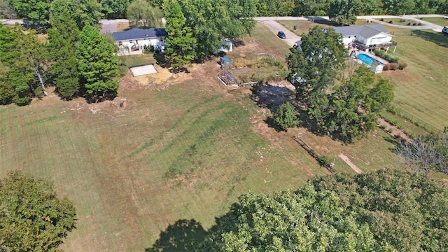 bird's eye view with a rural view