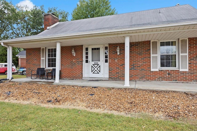 view of front of property with a porch