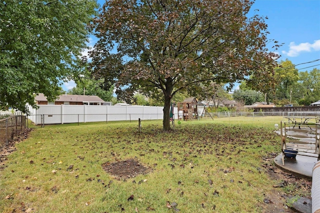 view of yard featuring a playground