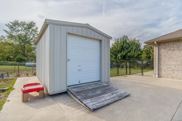 view of garage