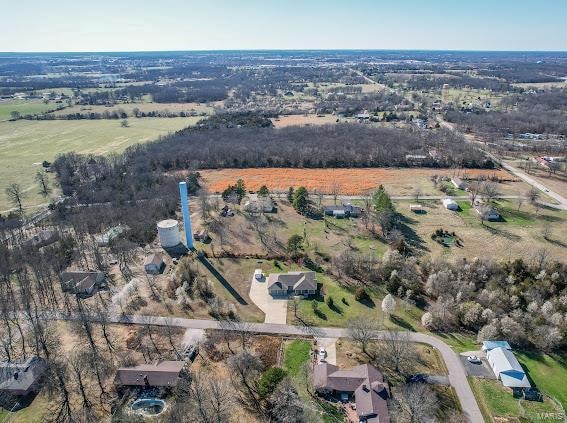 aerial view with a rural view