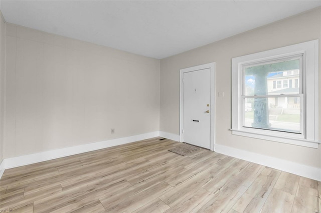 empty room featuring light wood-type flooring