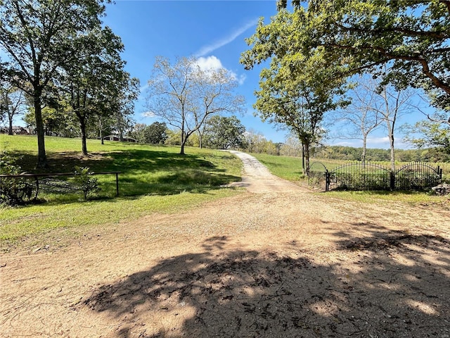 view of street with a rural view