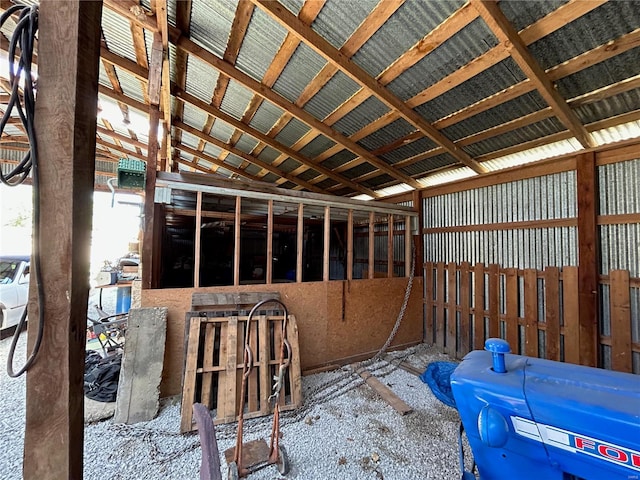 miscellaneous room featuring vaulted ceiling