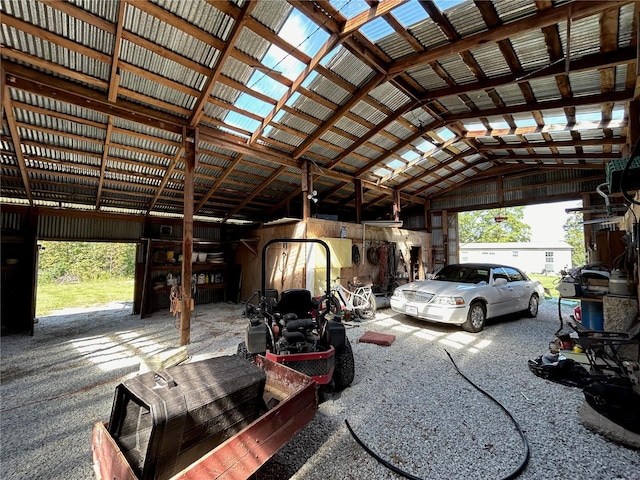 view of garage