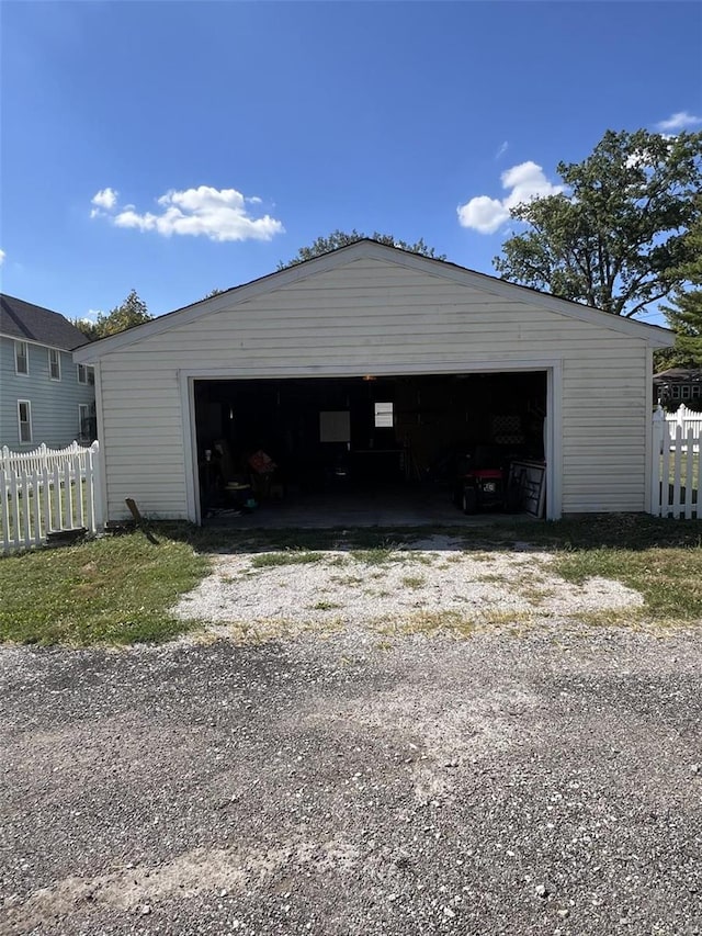 view of garage