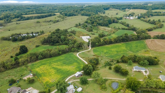 aerial view with a rural view