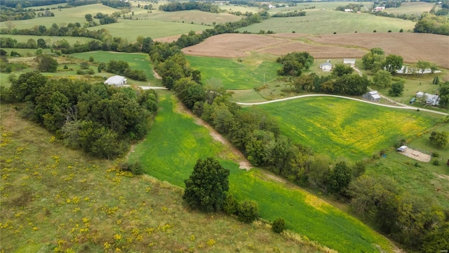 drone / aerial view featuring a rural view