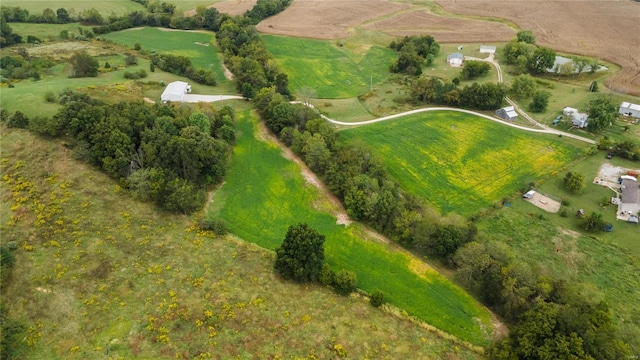 drone / aerial view with a rural view