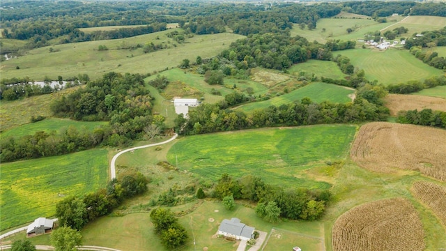 bird's eye view featuring a rural view