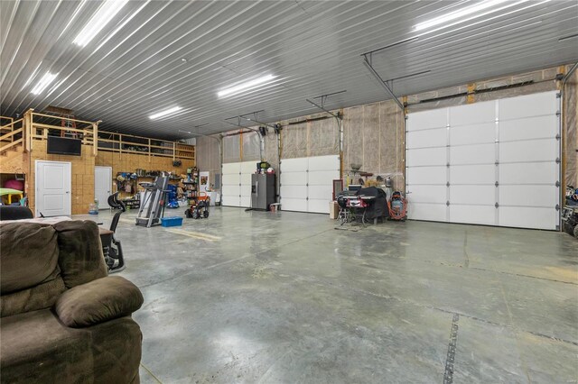 garage with water heater