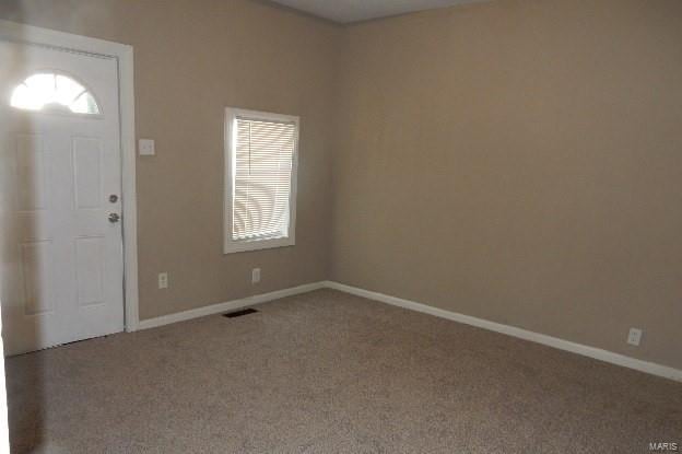 foyer featuring carpet floors and a wealth of natural light