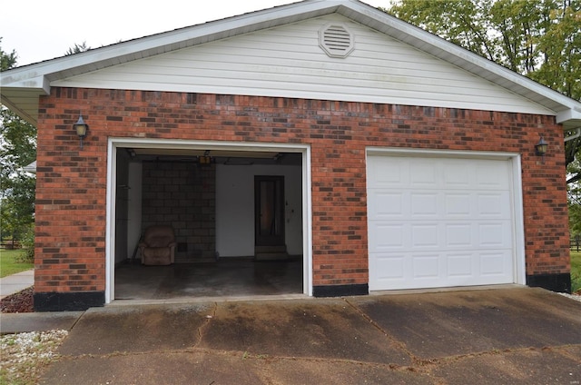 view of garage