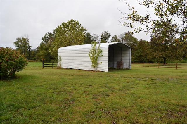 view of yard with a carport