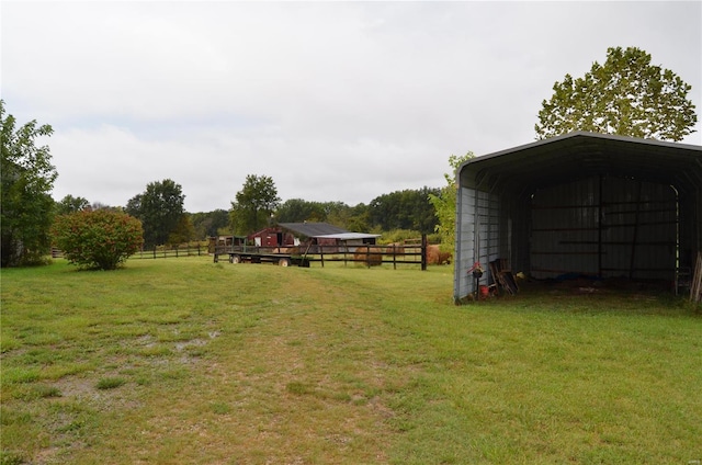 view of yard featuring a carport