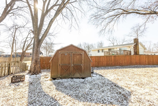 view of snow covered structure