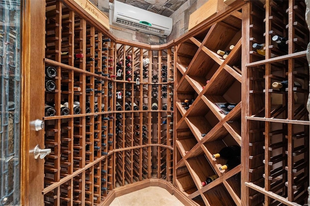 wine cellar featuring a wall unit AC