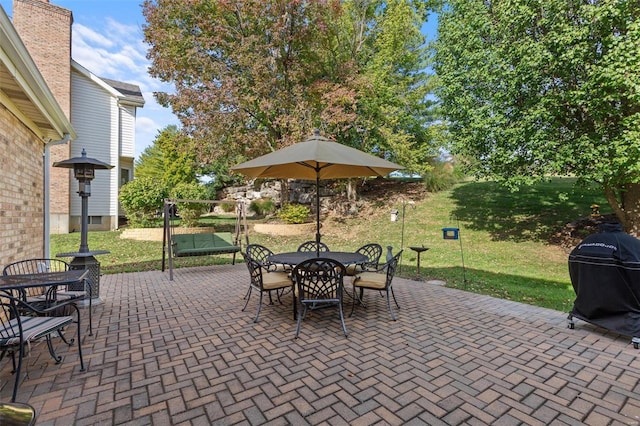 view of patio / terrace featuring a grill