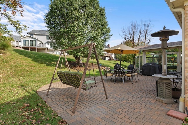 view of patio featuring area for grilling