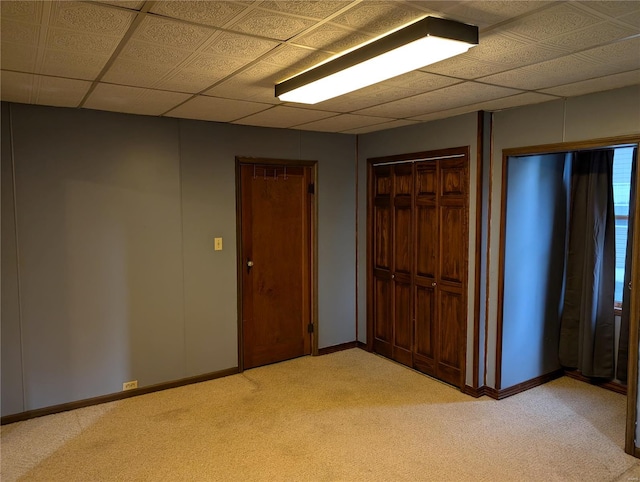 unfurnished bedroom with light carpet