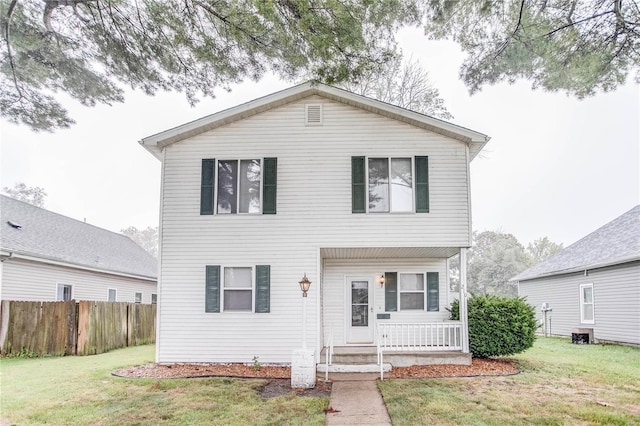 view of front property with a front yard