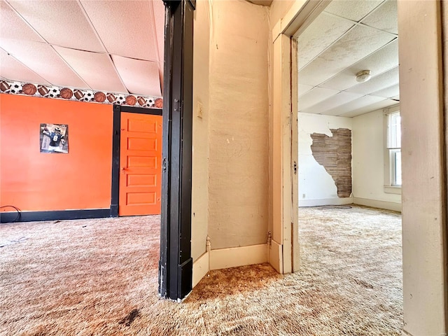 hallway featuring carpet flooring