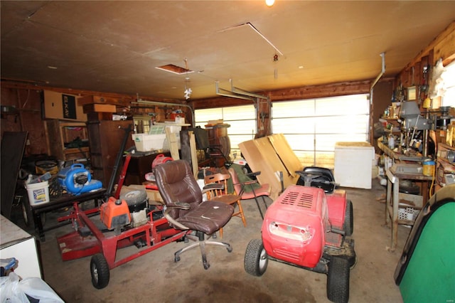 garage with refrigerator