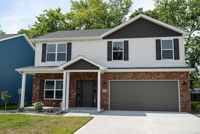 view of front facade with a garage