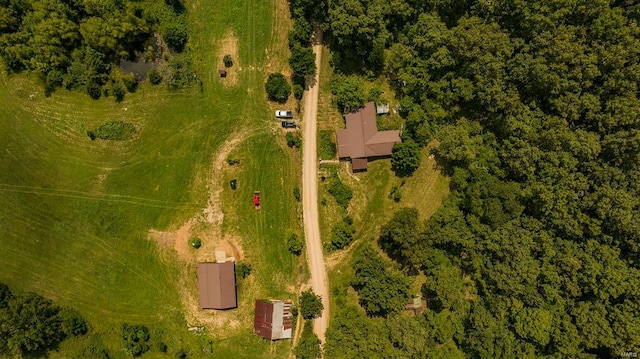 aerial view featuring a rural view