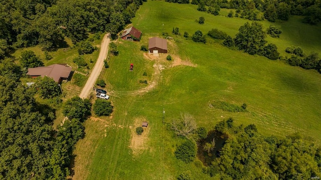 drone / aerial view with a rural view