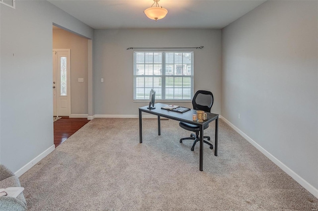 office with carpet floors