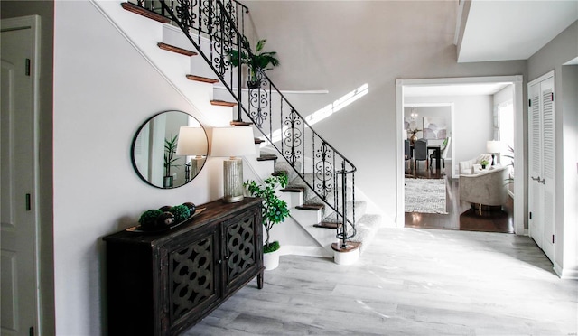 entrance foyer featuring light hardwood / wood-style flooring