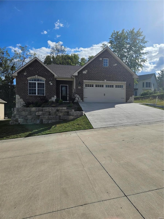 view of front of house with a garage