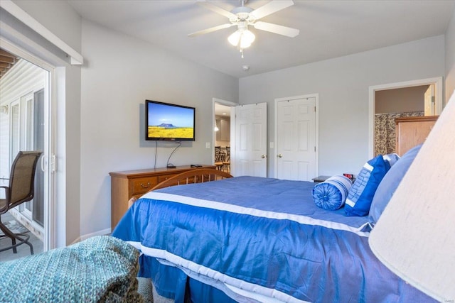 bedroom with ceiling fan