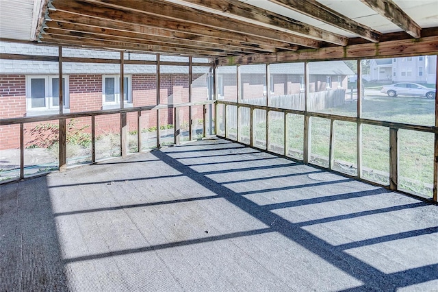 view of unfurnished sunroom