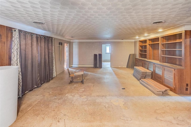 basement with a baseboard radiator