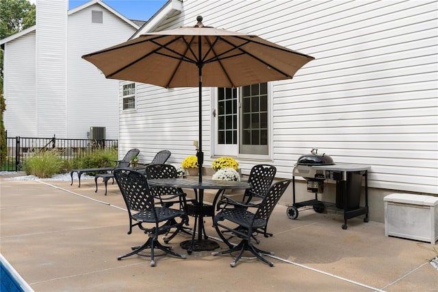 view of patio / terrace featuring central AC