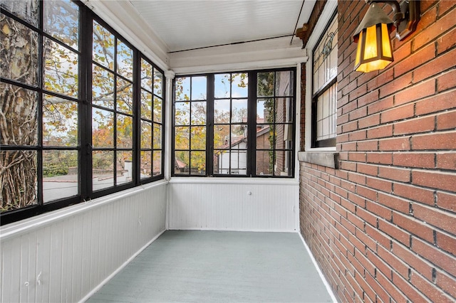 view of unfurnished sunroom