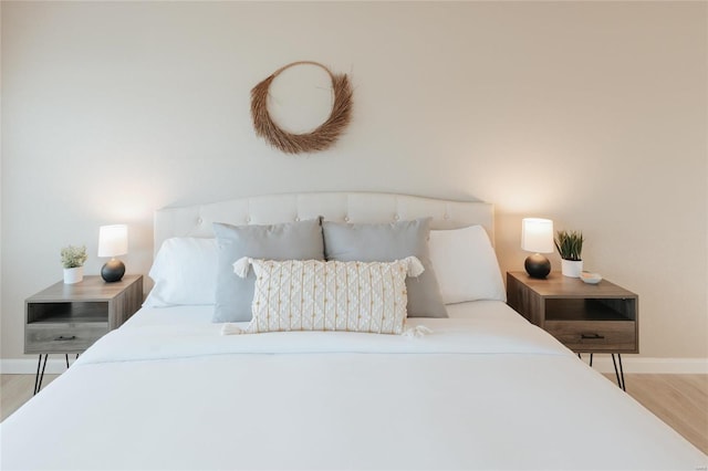 bedroom featuring light hardwood / wood-style flooring