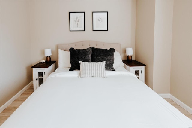 bedroom featuring light hardwood / wood-style flooring