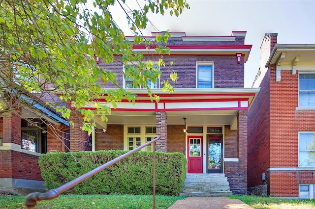 view of front of home featuring covered porch