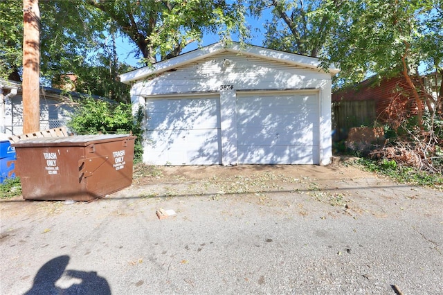 view of garage