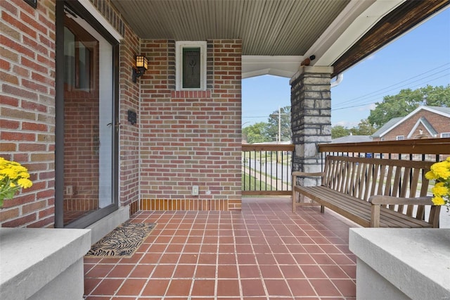 view of patio with a porch