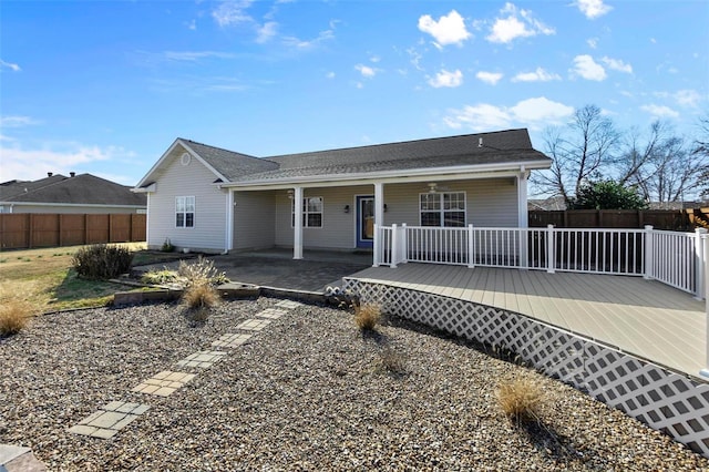 view of front of property featuring a patio