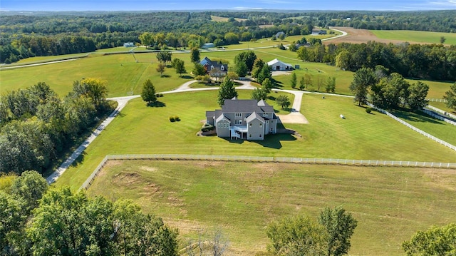 bird's eye view with a rural view