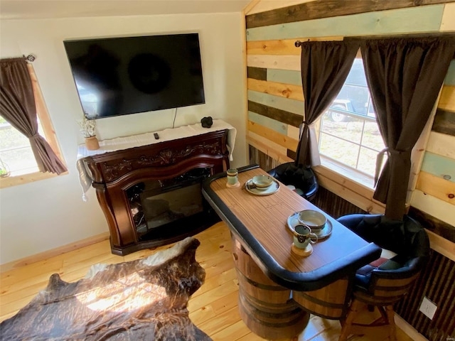 sitting room with light wood-type flooring