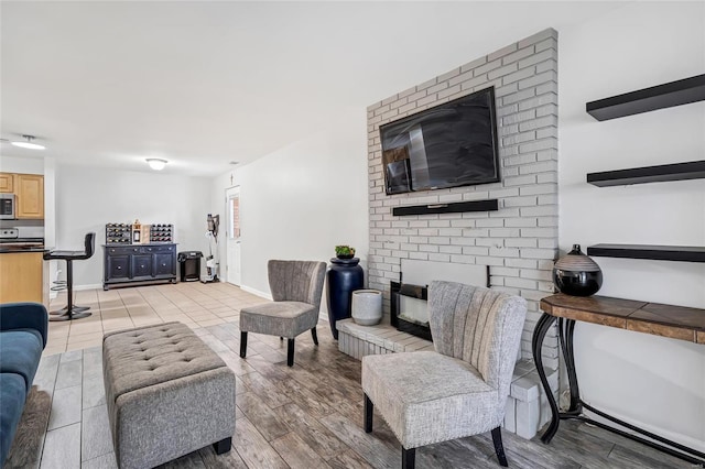 living room featuring light hardwood / wood-style floors