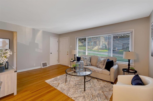 living room featuring hardwood / wood-style floors