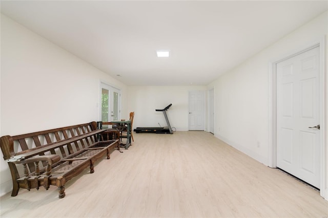 living area featuring light hardwood / wood-style flooring